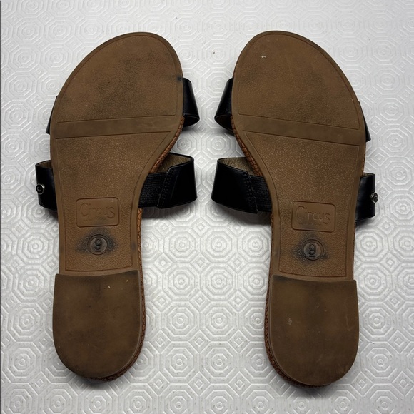 Circus by Sam Edelman Slip On “Clover” Sandals Size 9M Black/Tan - Picture 7 of 10